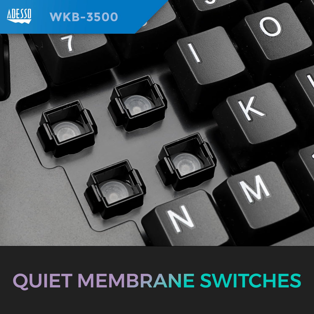 Adesso WKB-3500UB 2-in-1 Wireless Ergonomic Keyboard