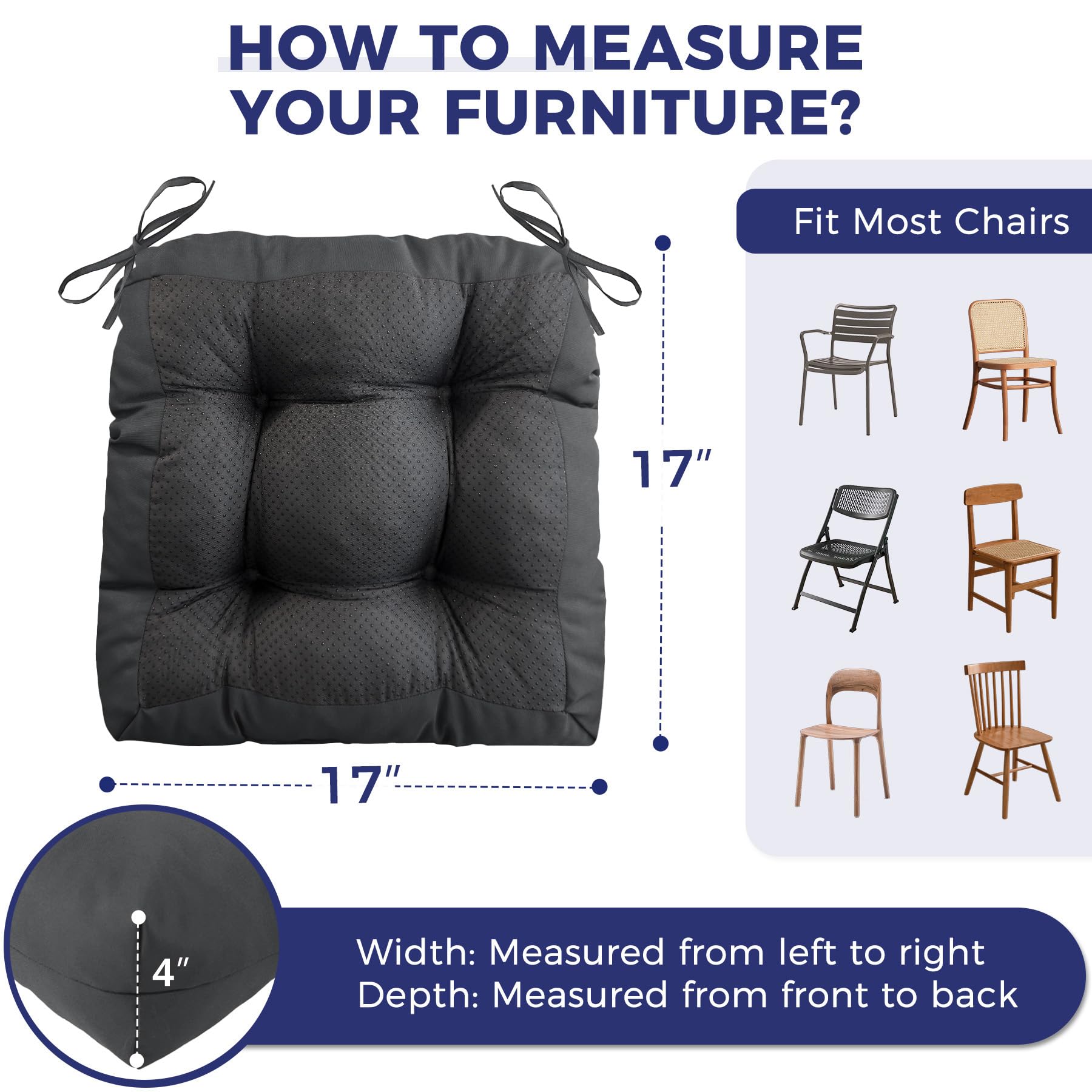 IASEAHK Outdoor Tufted Chair Cushions
