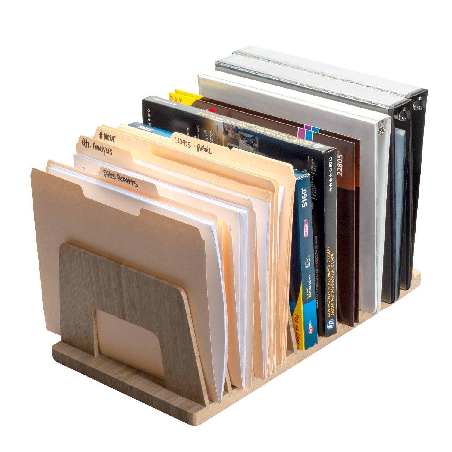 MobileVision Bamboo Multi Device Organizer for Smartphones, Tablets and Laptops, 5 Slots