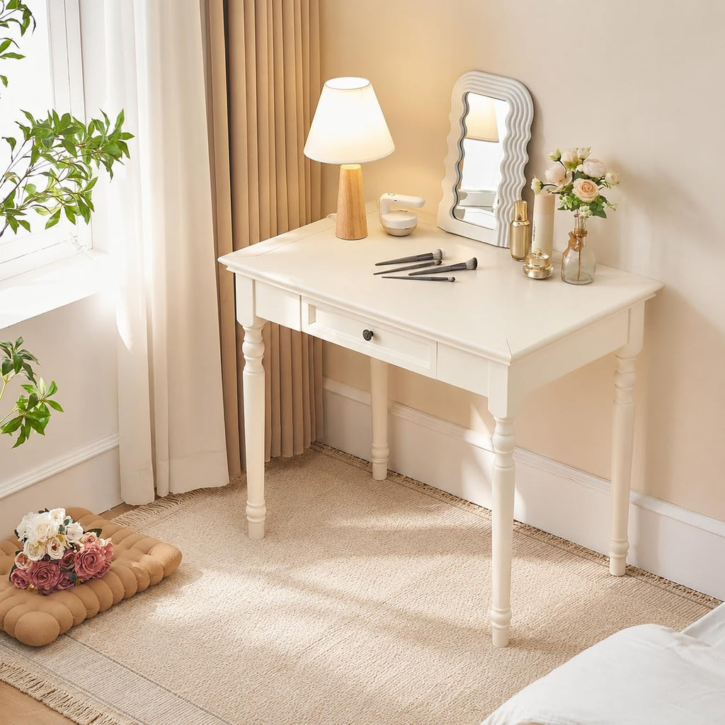 Conabaen 47" Solid Wood Writing Desk with Drawers