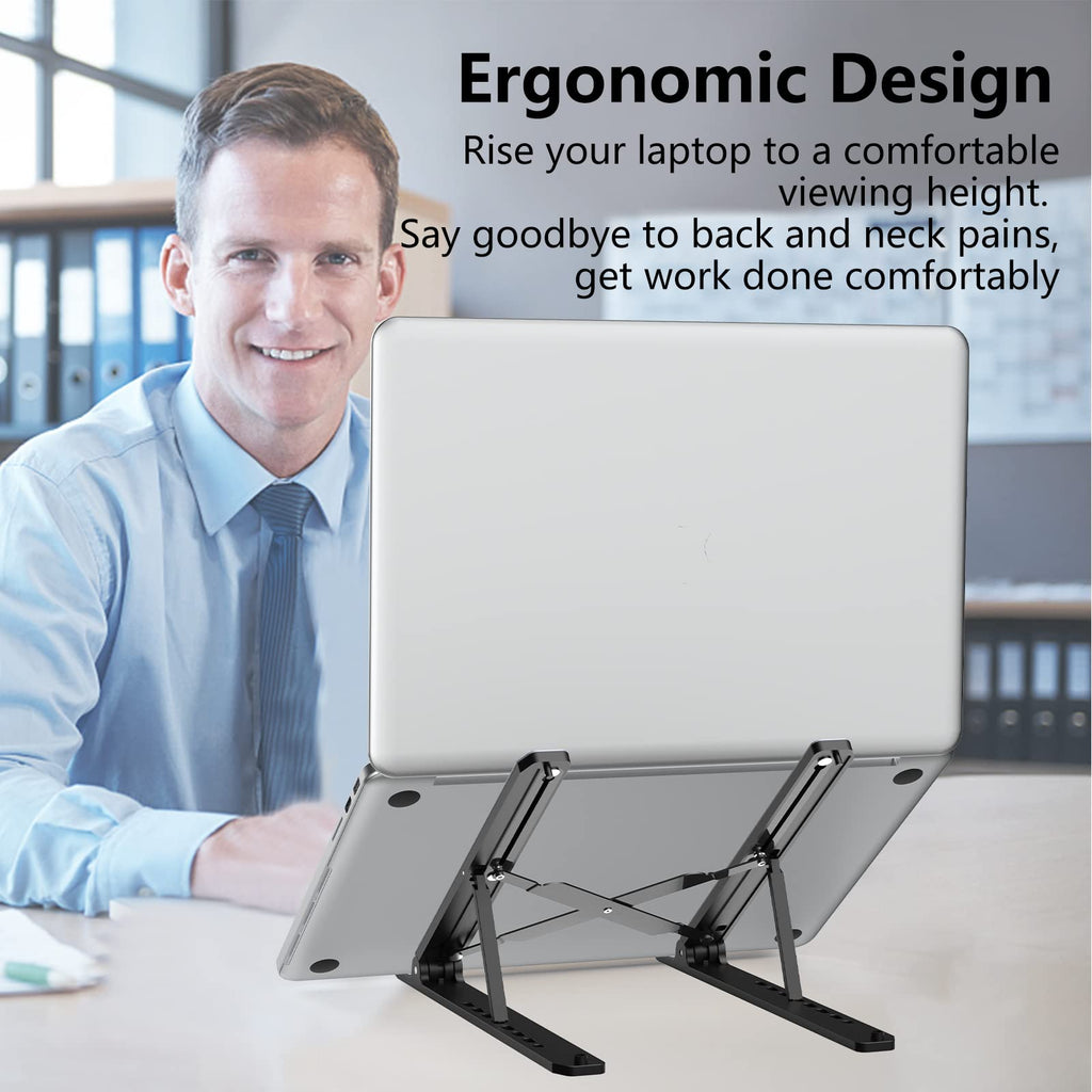 Tonmom Foldable Height-Adjustable Laptop Stand 10–15.6 in