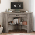 SEDETA Corner Desk for Small Space, Corner Computer Desk, Small Computer Desk with Drawers and Storage Shelves for Home Office, Living Room, Bedroom