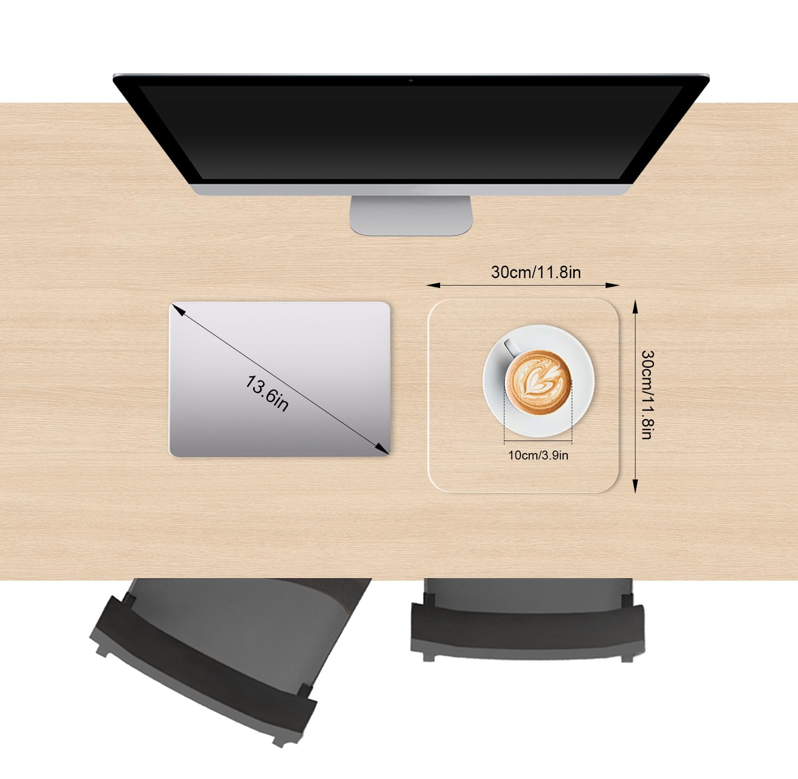 LBJFYHJN Clear Non-Slip PVC Desk Protector Mat