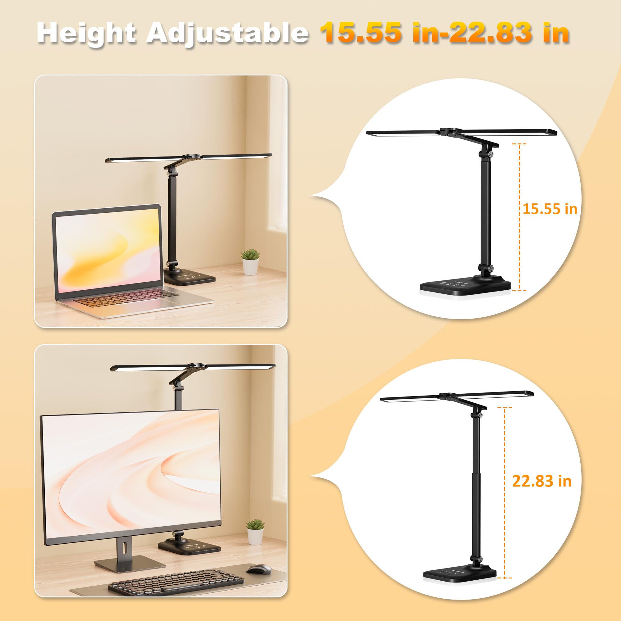 CHARYJOD LED Desk Lamp for Home and Office Workspaces