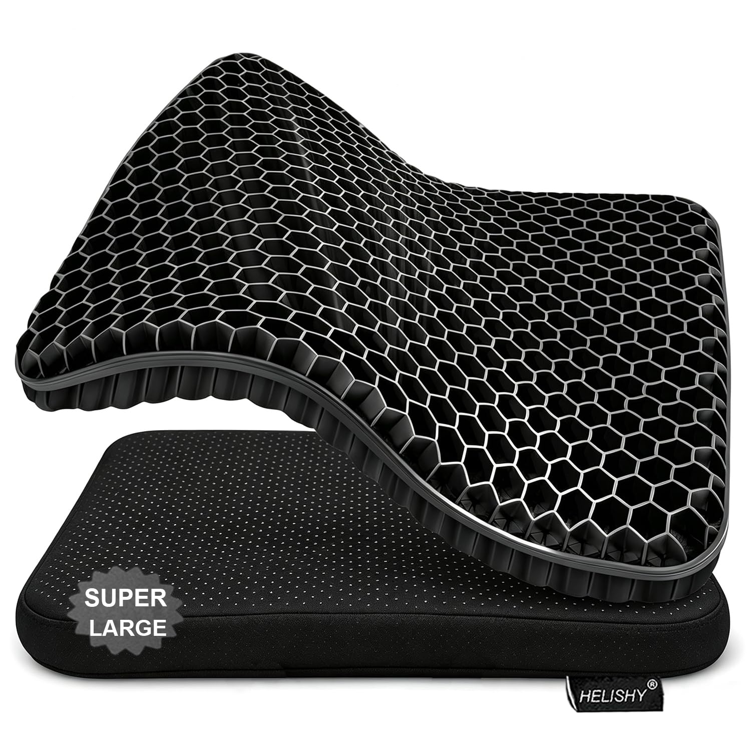 Helishy Gel Seat Cushion, Double Thick Egg Gel Cushion for Pressure Pain Relief, Breathable Wheelchair Cushion Chair Pads for Car Seat Office Chair