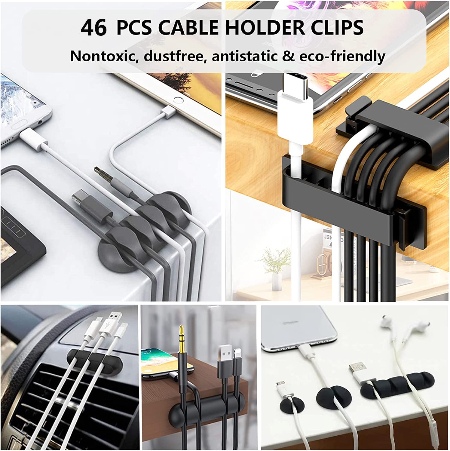 NOROCME 192-Piece Cable Management Kit with Wire Sleeves