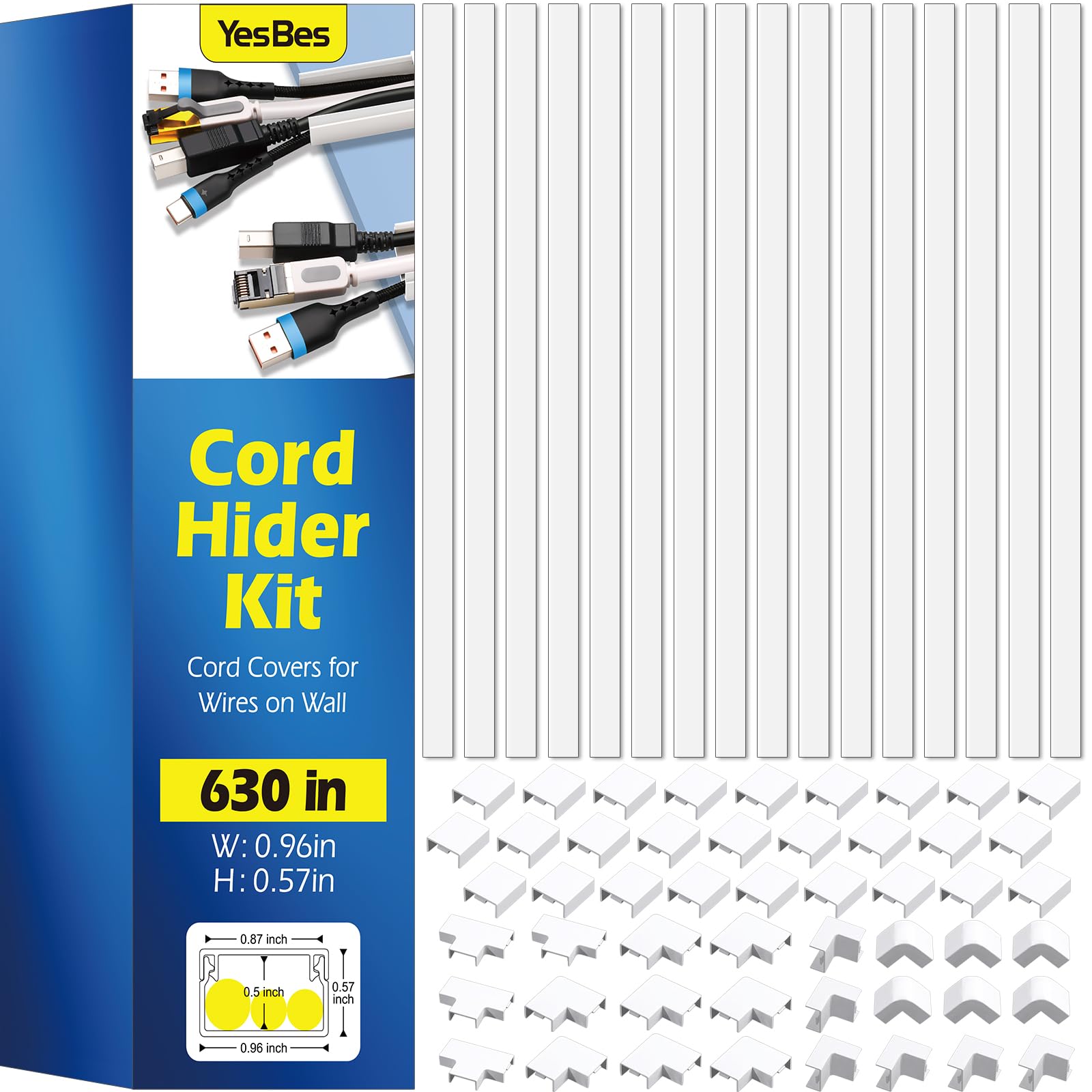 Paintable Wall Cord Hider Kit for TV Cable Management