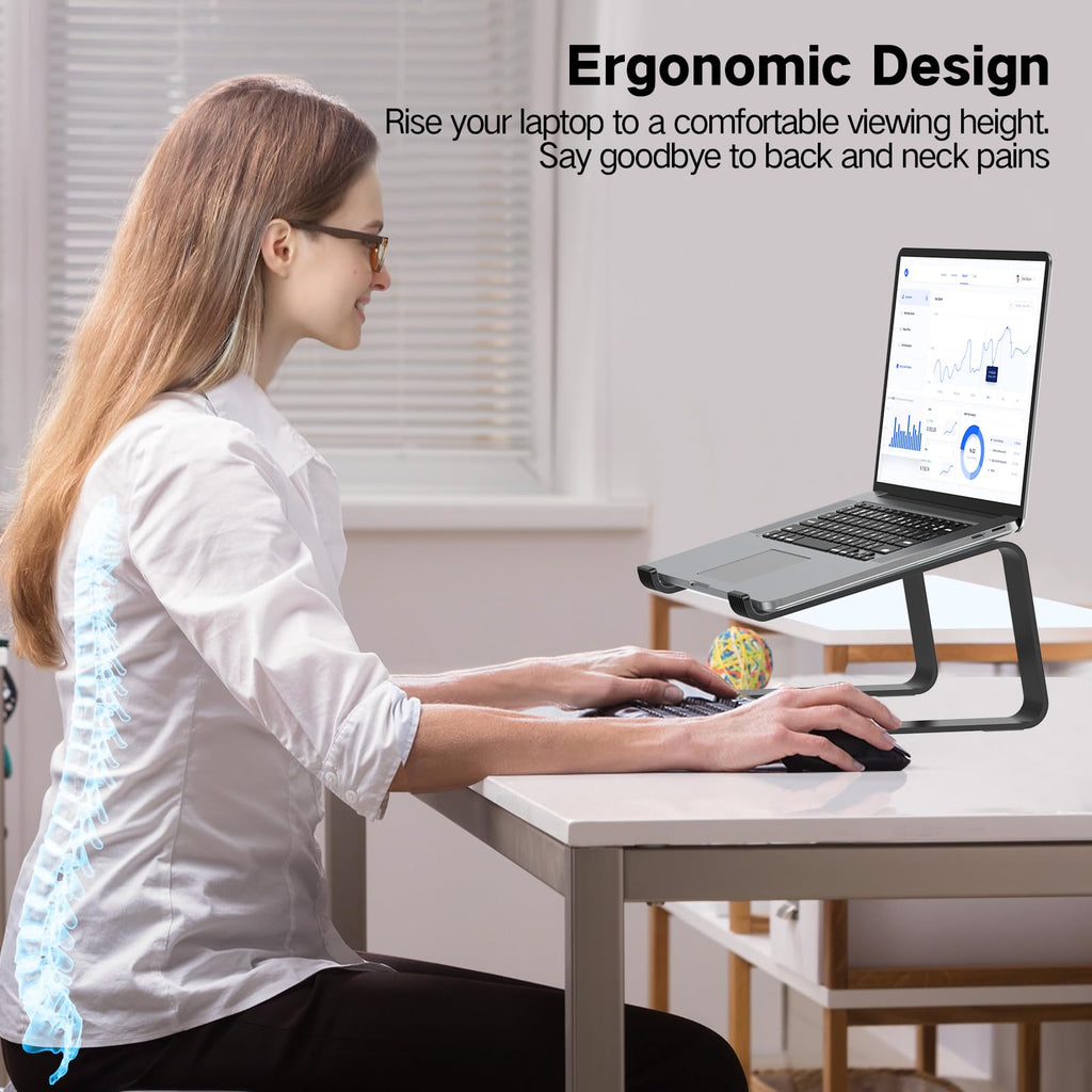 Tonmom Aluminum Laptop Stand & Desk Riser Holder