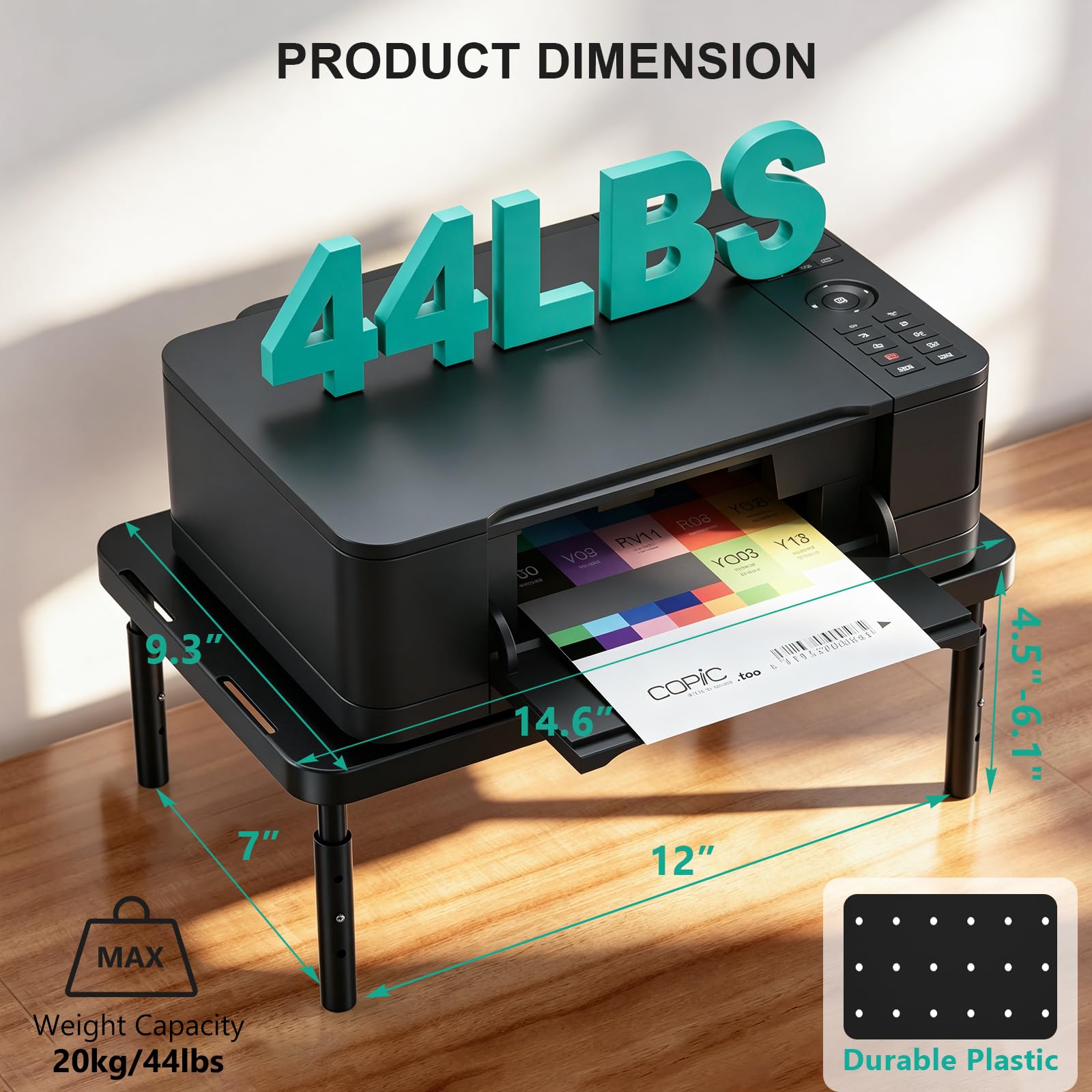 WALI Computer Monitor Stand for Desk, Adjustable Laptop Riser, Desk Monitor Stand Underneath Storage for Office, Home, School Supplies