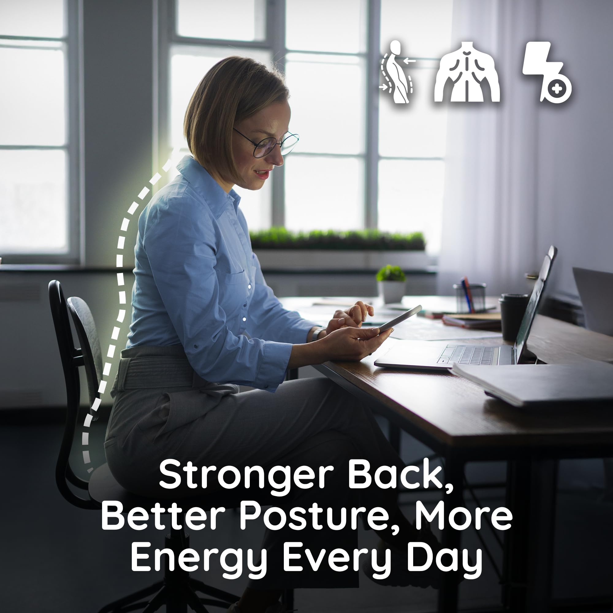 Active Seat Balance Trainer & Core Balance Disc | Portable Chair Posture Corrector for Home or Office | Improve Posture, Core Strength & Stability While Sitting