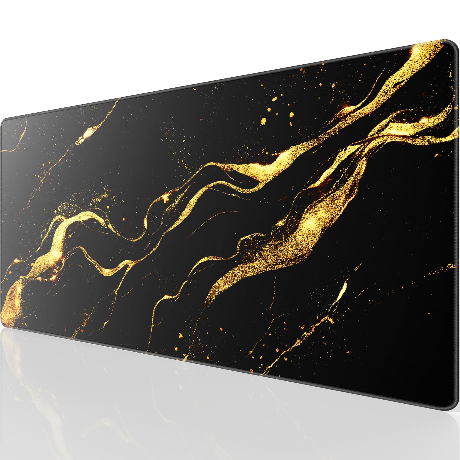 KTRIO Large Gaming Mouse Pad with Superior Micro-Weave Cloth, Extended Desk Mousepad with Stitched Edges, Non-Slip Base, Water Resist Keyboard Pad for Gamer, Office & Home
