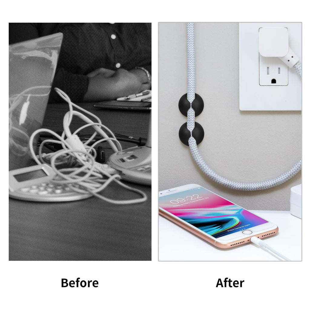 Flezoo 12-Piece Adhesive Cable Clips for Cord Management