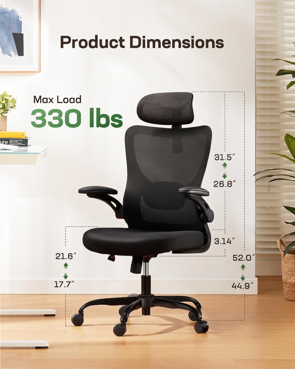 Marsail Ergonomic Office Chair with 3D Armrests
