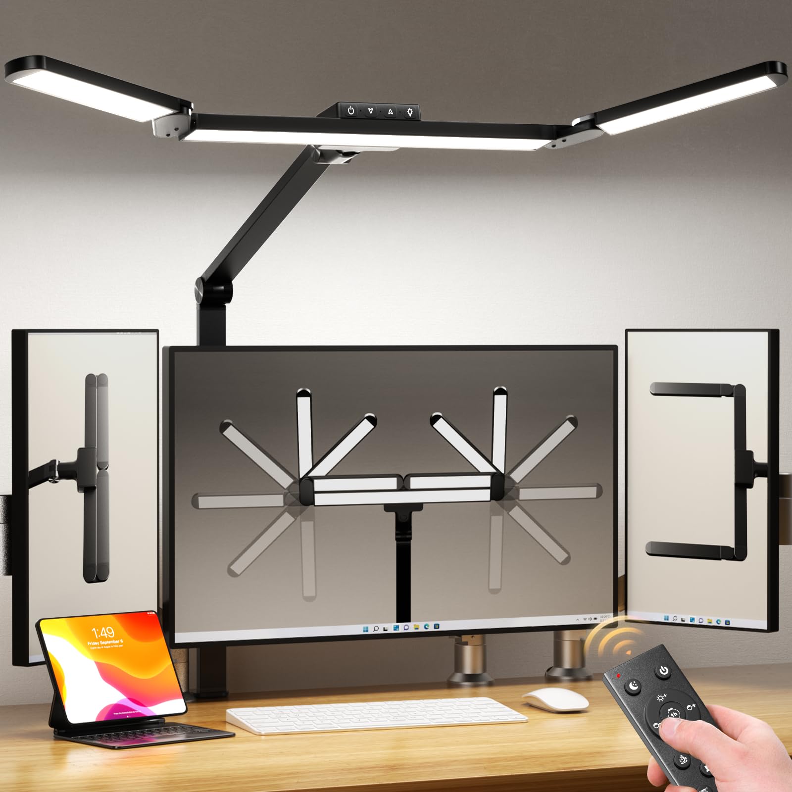 Airlonv 17-Inch Clamp LED Desk Lamp with Stepless Dimming