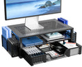 Simple Trending Metal Monitor Stand Riser and Computer Desk Organizer with Drawer for Laptop, Computer, iMac