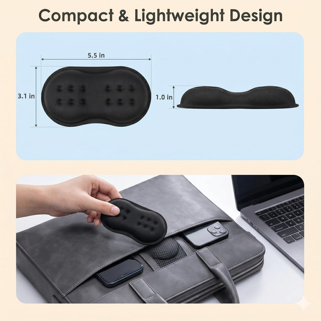 Axlteip Wrist Rest for Mouse - Ergonomic Memory Foam Computer Wrist Support Pad, Massage Holes Design for Wrist Pain Relief (5.5 x 3.1 x 1 in, Black)