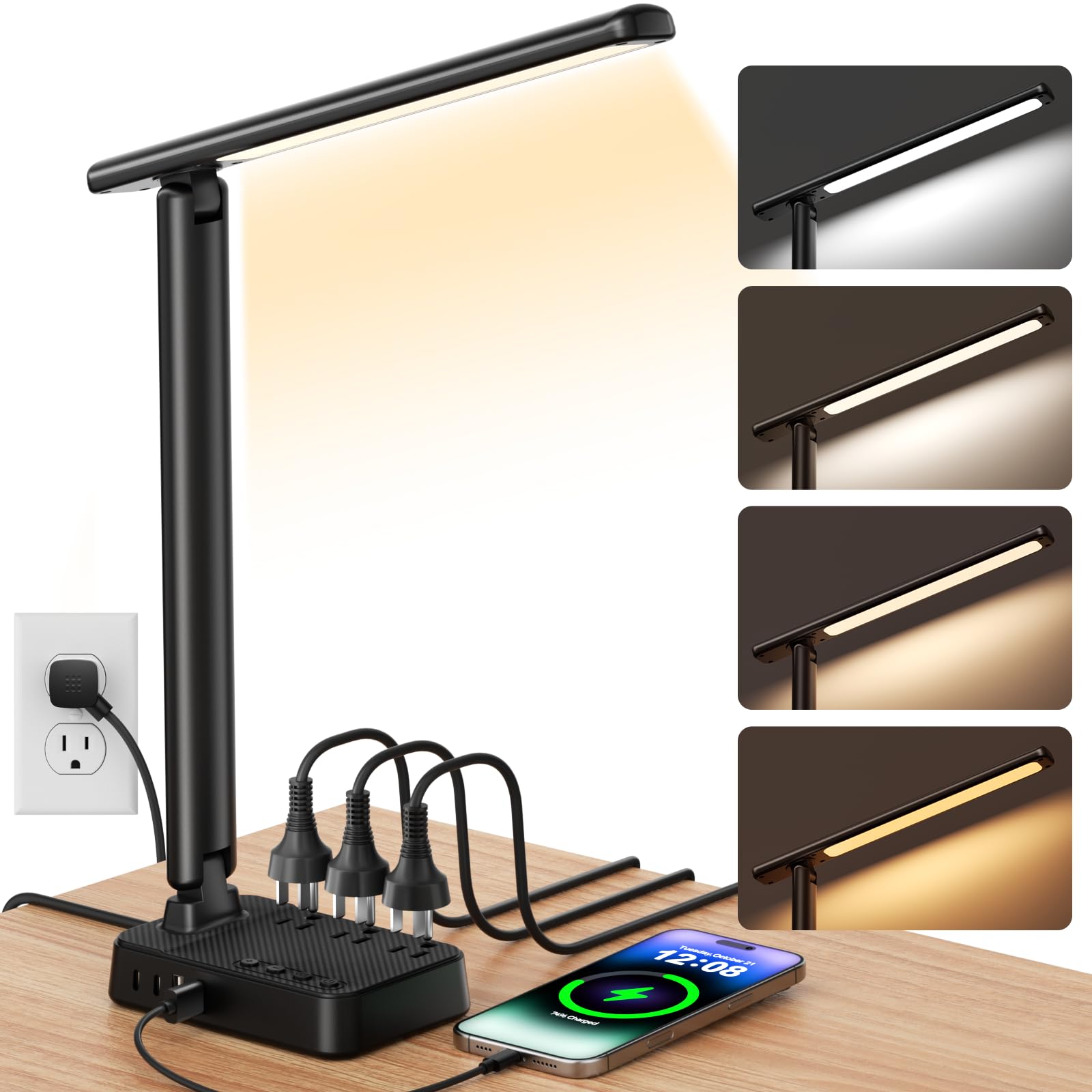 Airlonv 17-Inch Clamp LED Desk Lamp with Stepless Dimming