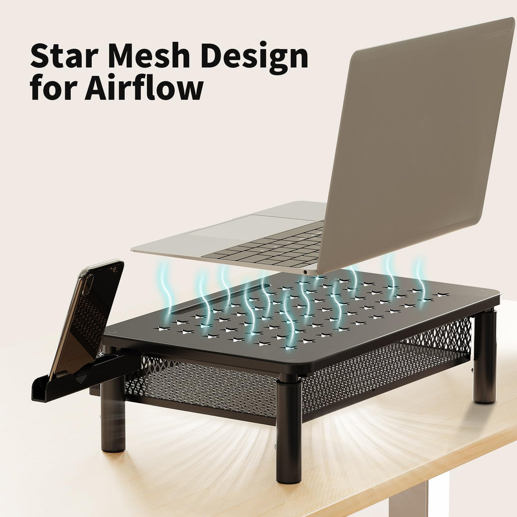 Zimilar 2 Pack Monitor Stand Riser with Metal Drawer, 3 Height Adjustable