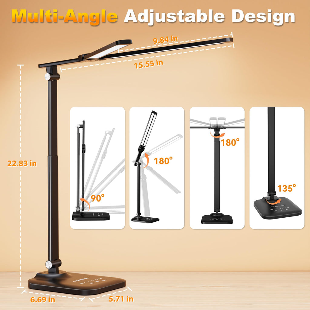 CHARYJOD LED Desk Lamp for Home and Office Workspaces