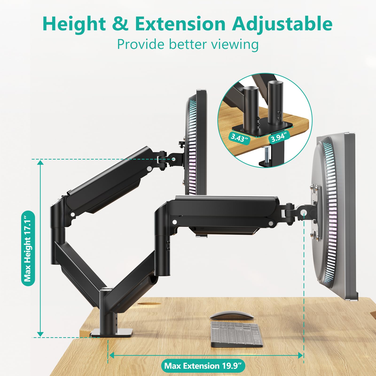 WALI Single/Dual/Triple/Quad Monitor Arm Mount Stand