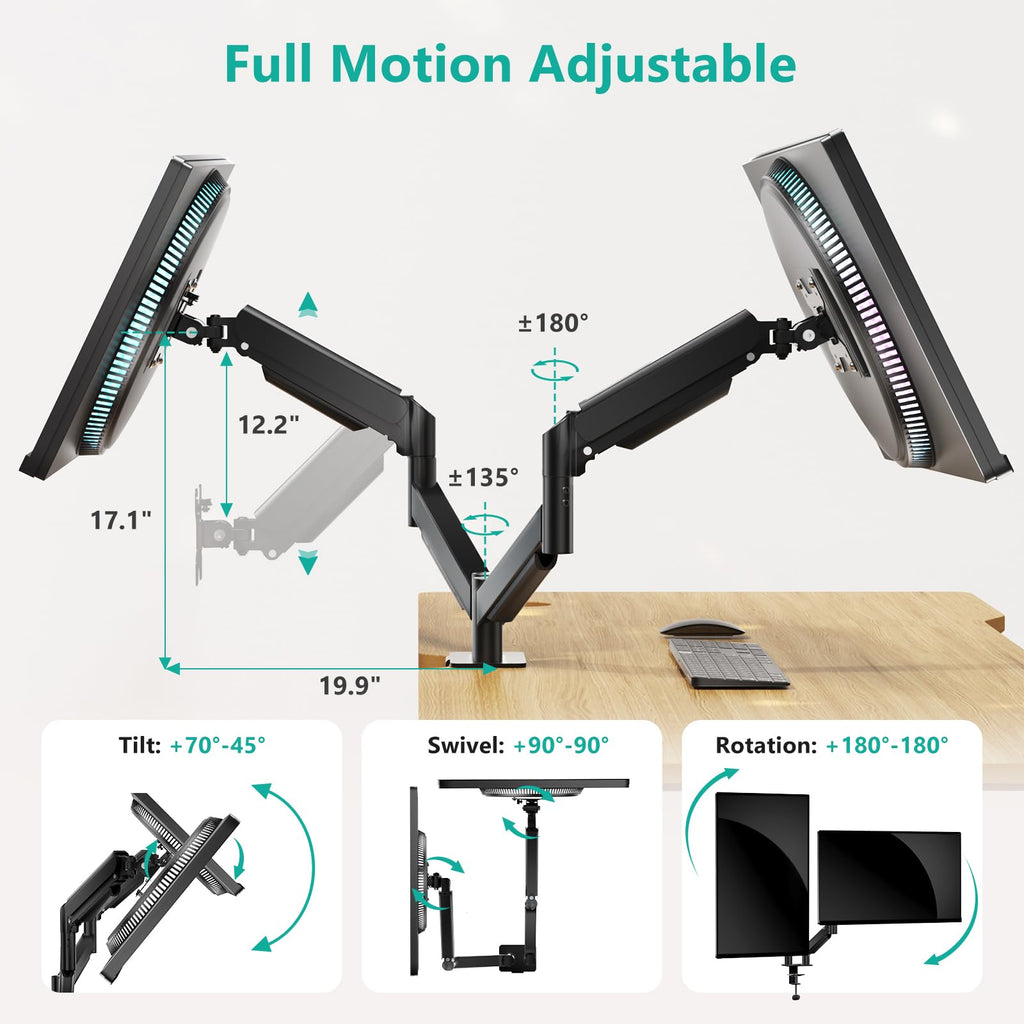 WALI Single/Dual/Triple/Quad Monitor Arm Mount Stand