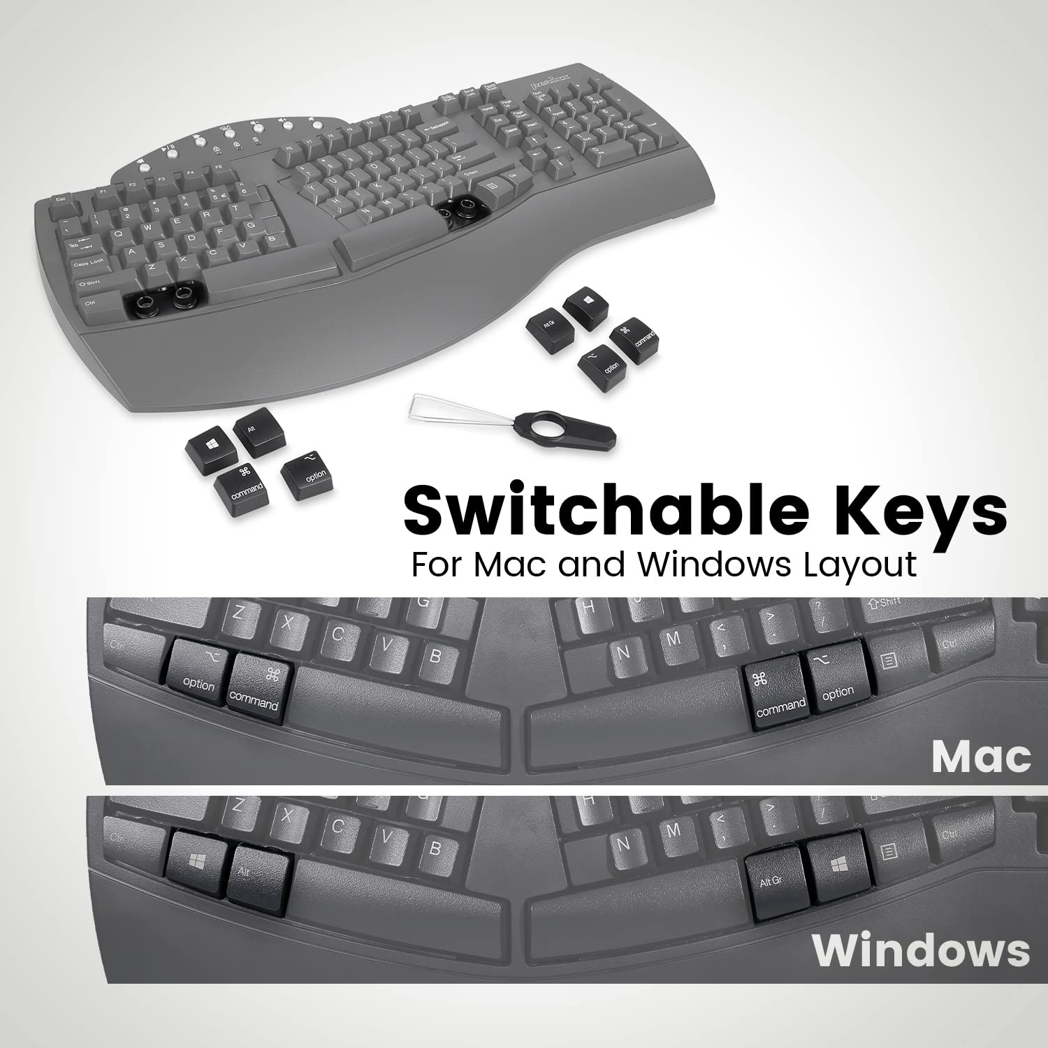 Perixx PERIBOARD Wired Ergonomic Split Keyboard with Wrist Rest