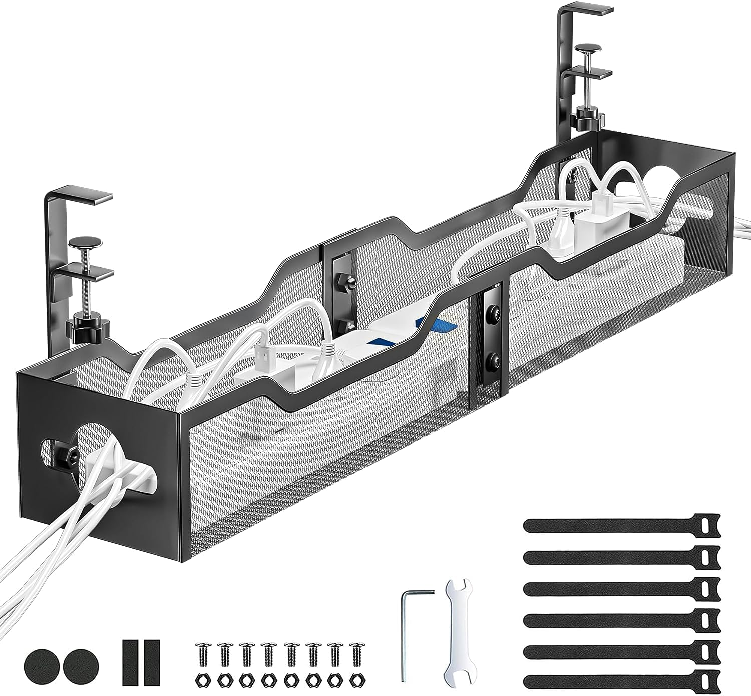Under-Desk Cable Management Tray for Organized Workspaces