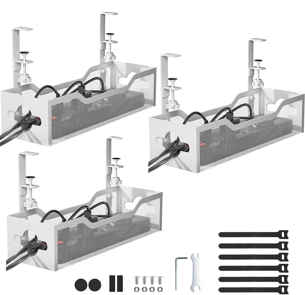 Under-Desk Cable Management Tray for Organized Workspaces