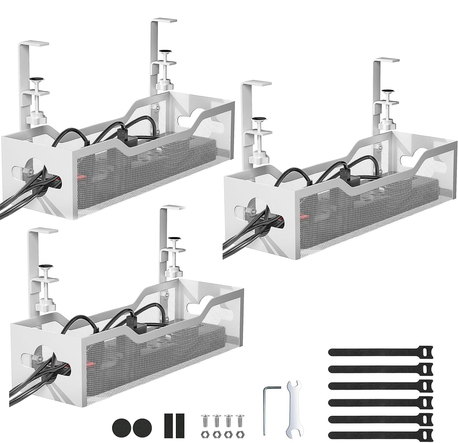 Under-Desk Cable Management Tray for Organized Workspaces