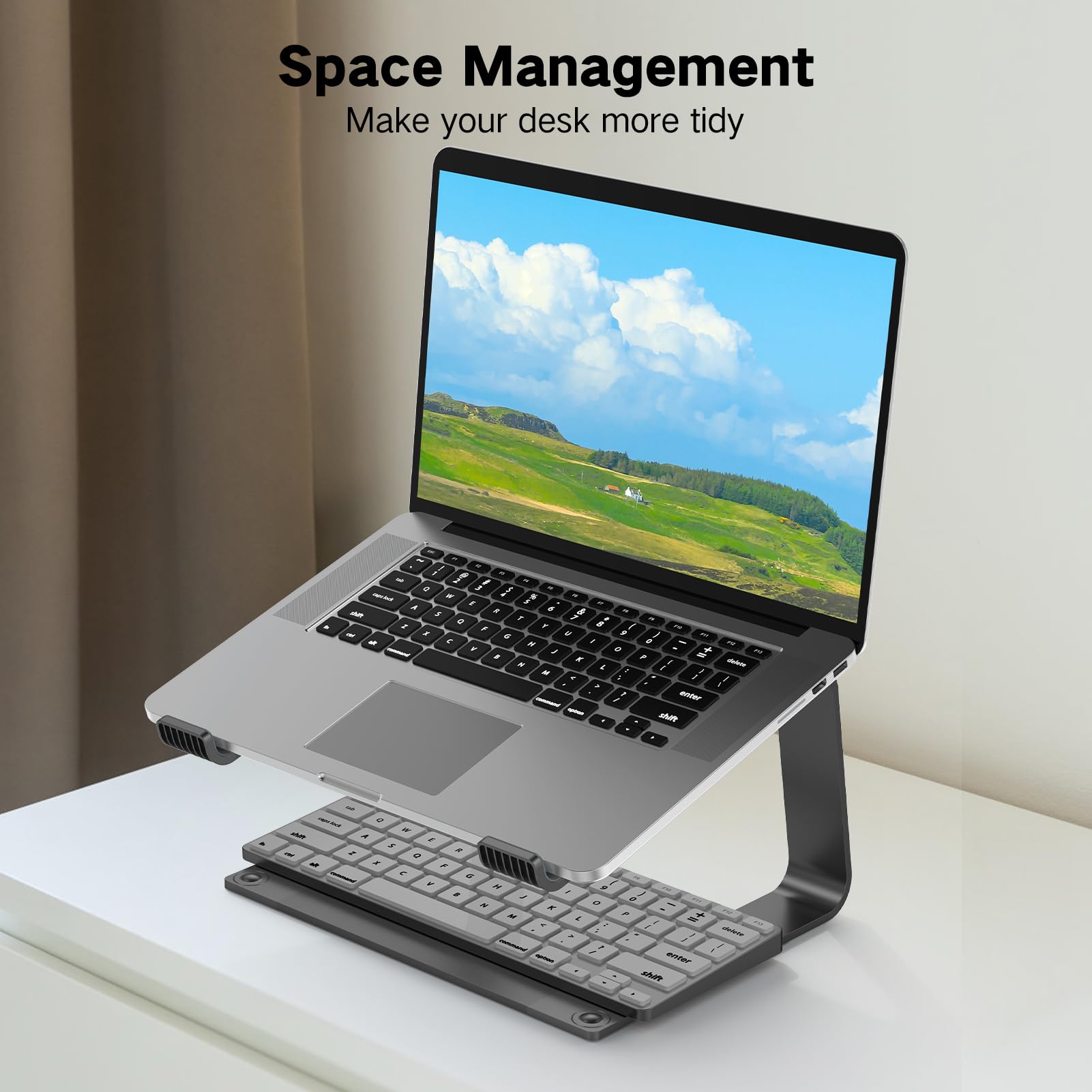 Tonmom Laptop Stand for Desk, Aluminum Laptop Riser Holder