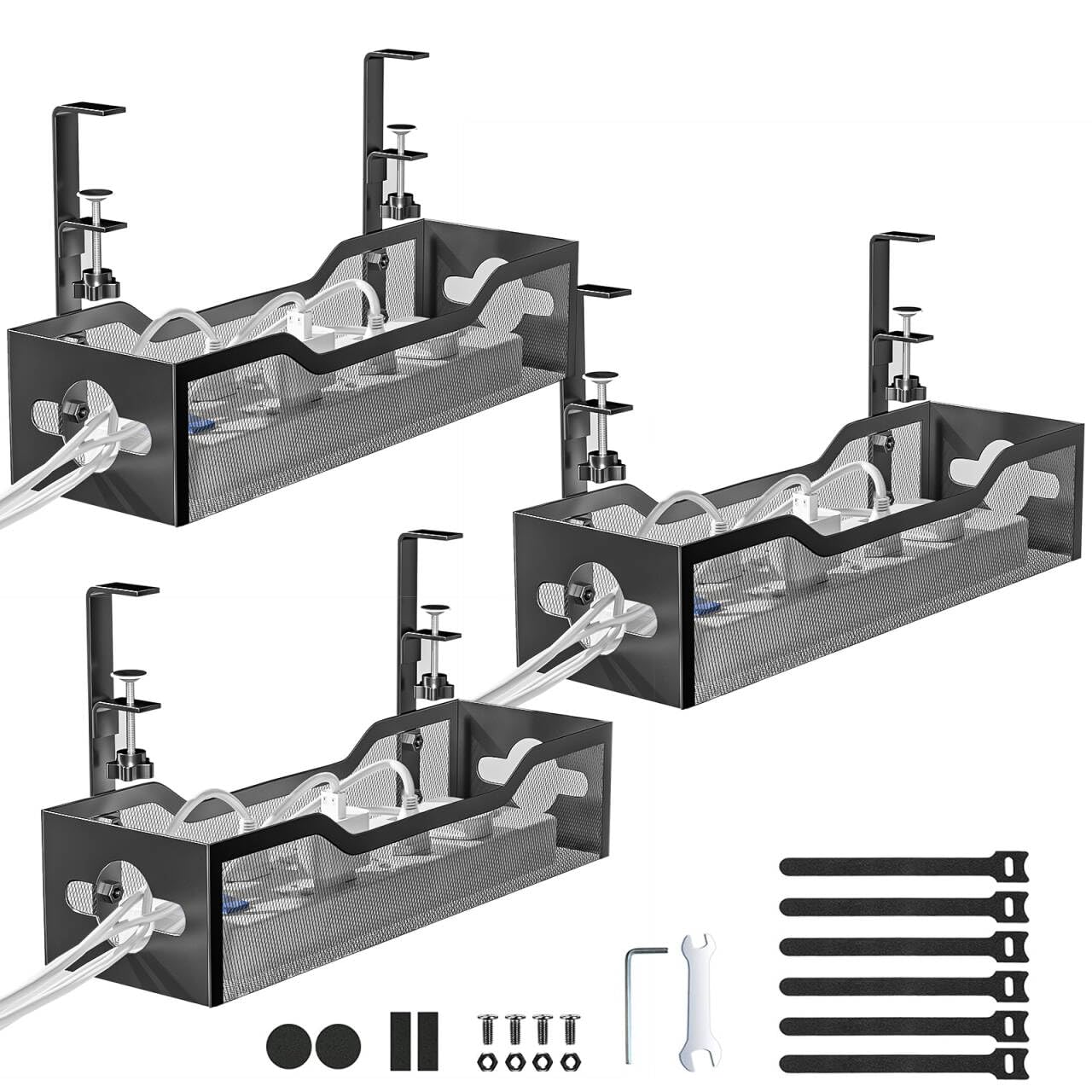 Under-Desk Cable Management Tray for Organized Workspaces
