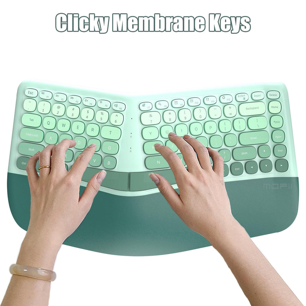 TISHLED Ergonomic Wireless Keyboard & Mouse with Wrist Rest