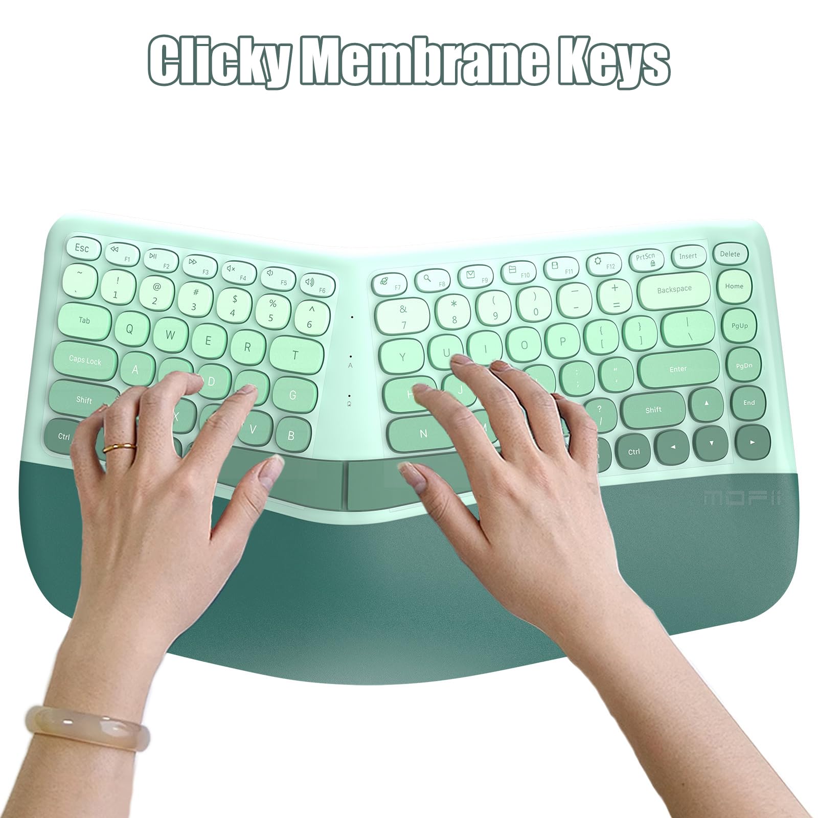 TISHLED Ergonomic Wireless Keyboard and Mouse Combo with Wrist Rest