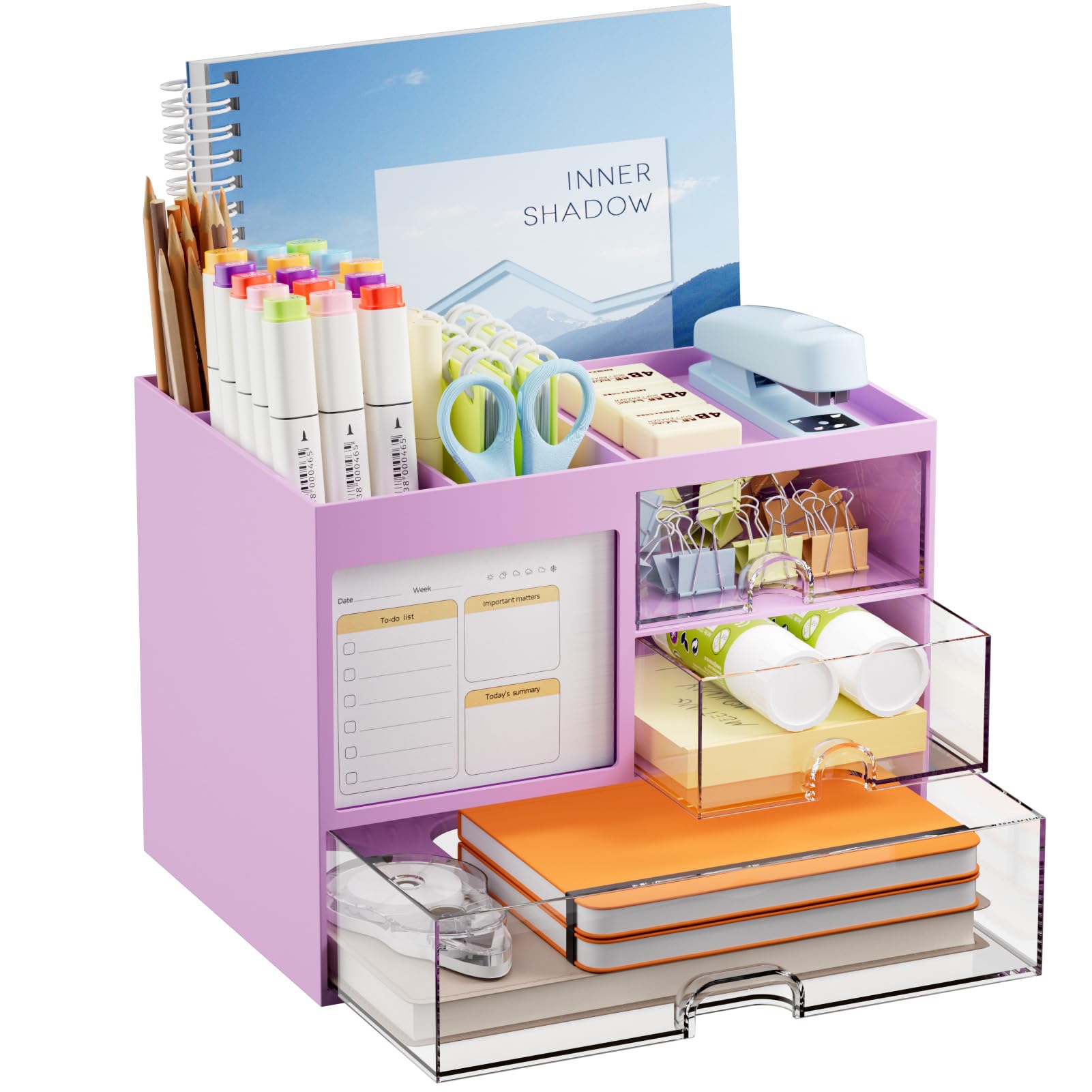 3-Drawer Desk Organizer with Memo and Storage Compartments