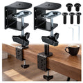 Yalikop 2 Pack Heavy Duty Desk Clamp for Monitor Mount Universal Desk Grommet Mount Adapter Black Steel Replacement C Clamp Fits 0.4-4 Inch Thick, Compatible with Monitor Arm, Microphone Boom Arm
