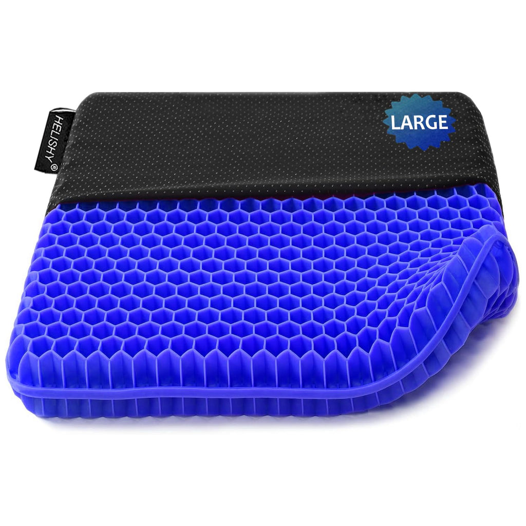 Helishy Gel Seat Cushion, Double Thick Egg Gel Cushion for Pressure Pain Relief, Breathable Wheelchair Cushion Chair Pads for Car Seat Office Chair