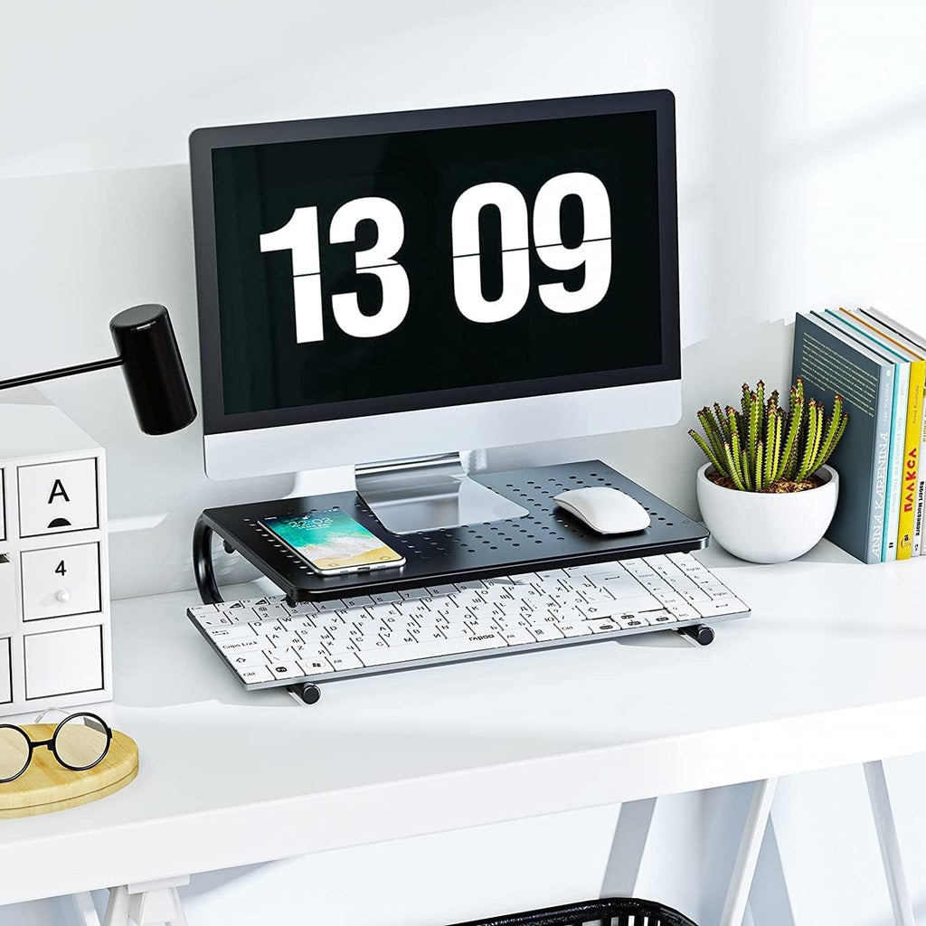 HUANUO Monitor Stand Riser for Desk, Laptop Stand, Laptop Shelf w/Vented Metal, Desktop Computer Stand Desk Organizer for Laptop, PC, Printer