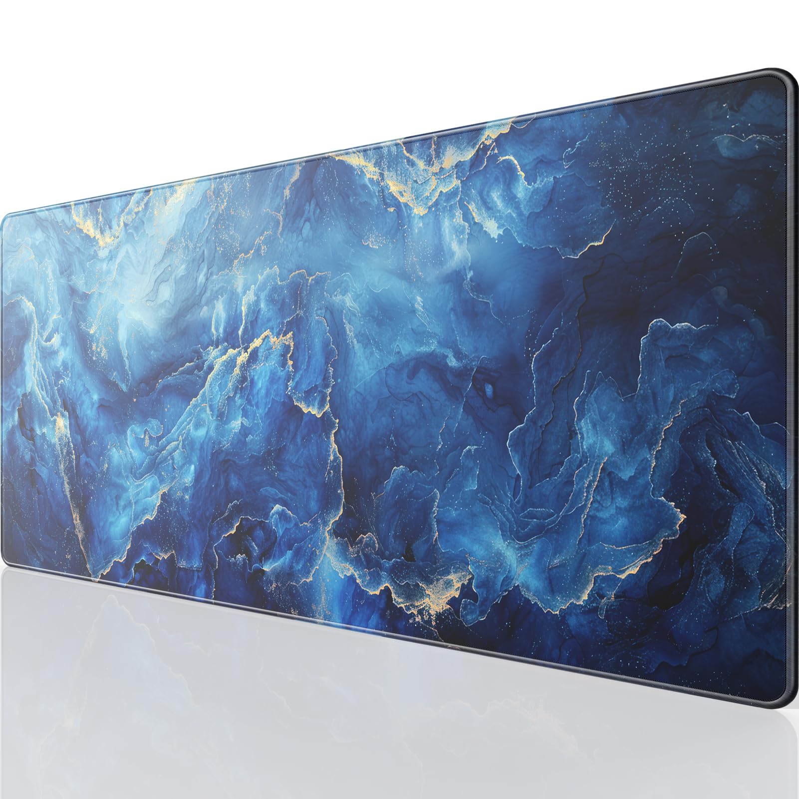 KTRIO Large Gaming Mouse Pad with Superior Micro-Weave Cloth, Extended Desk Mousepad with Stitched Edges, Non-Slip Base, Water Resist Keyboard Pad for Gamer, Office & Home