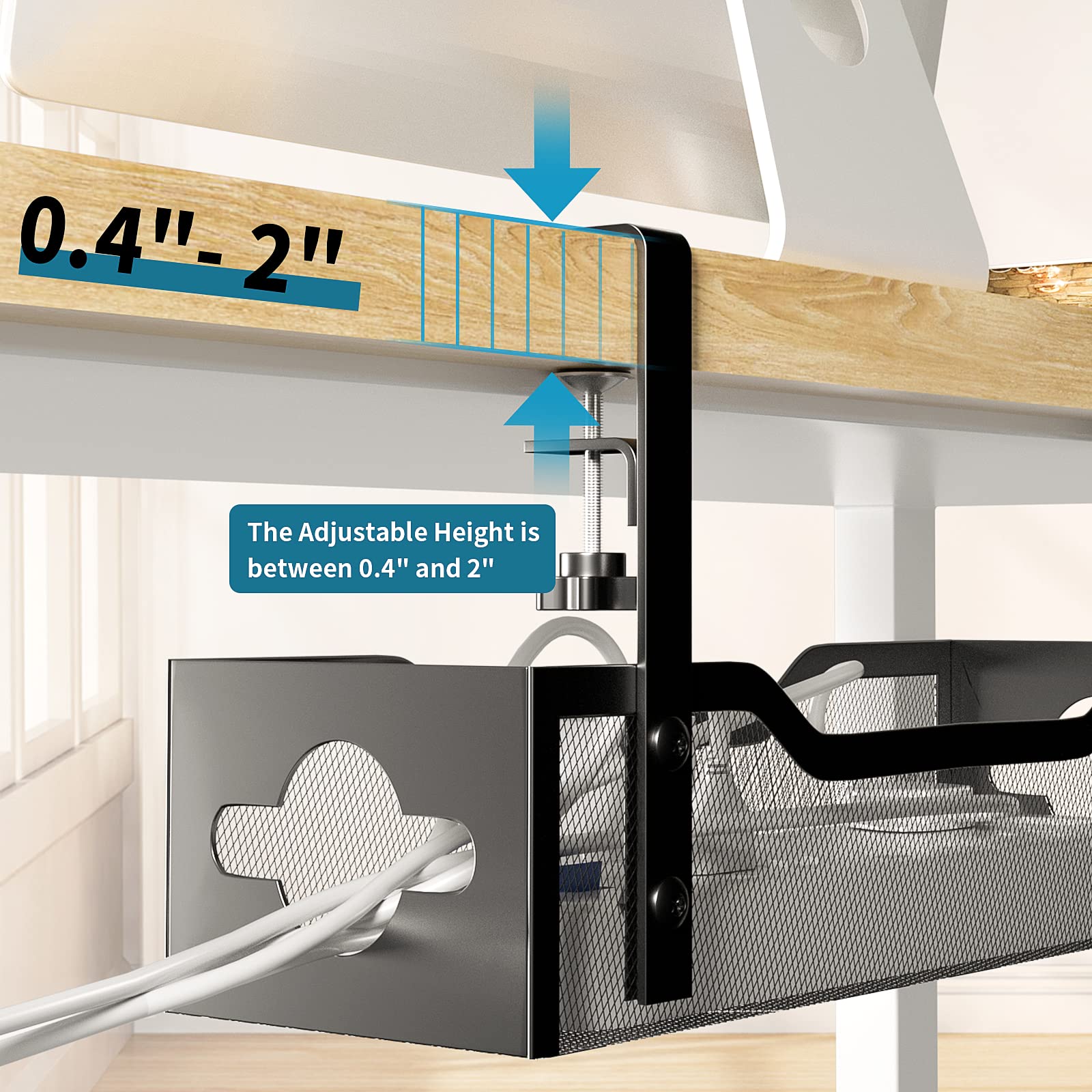 Under-Desk Cable Management Tray for Organized Workspaces