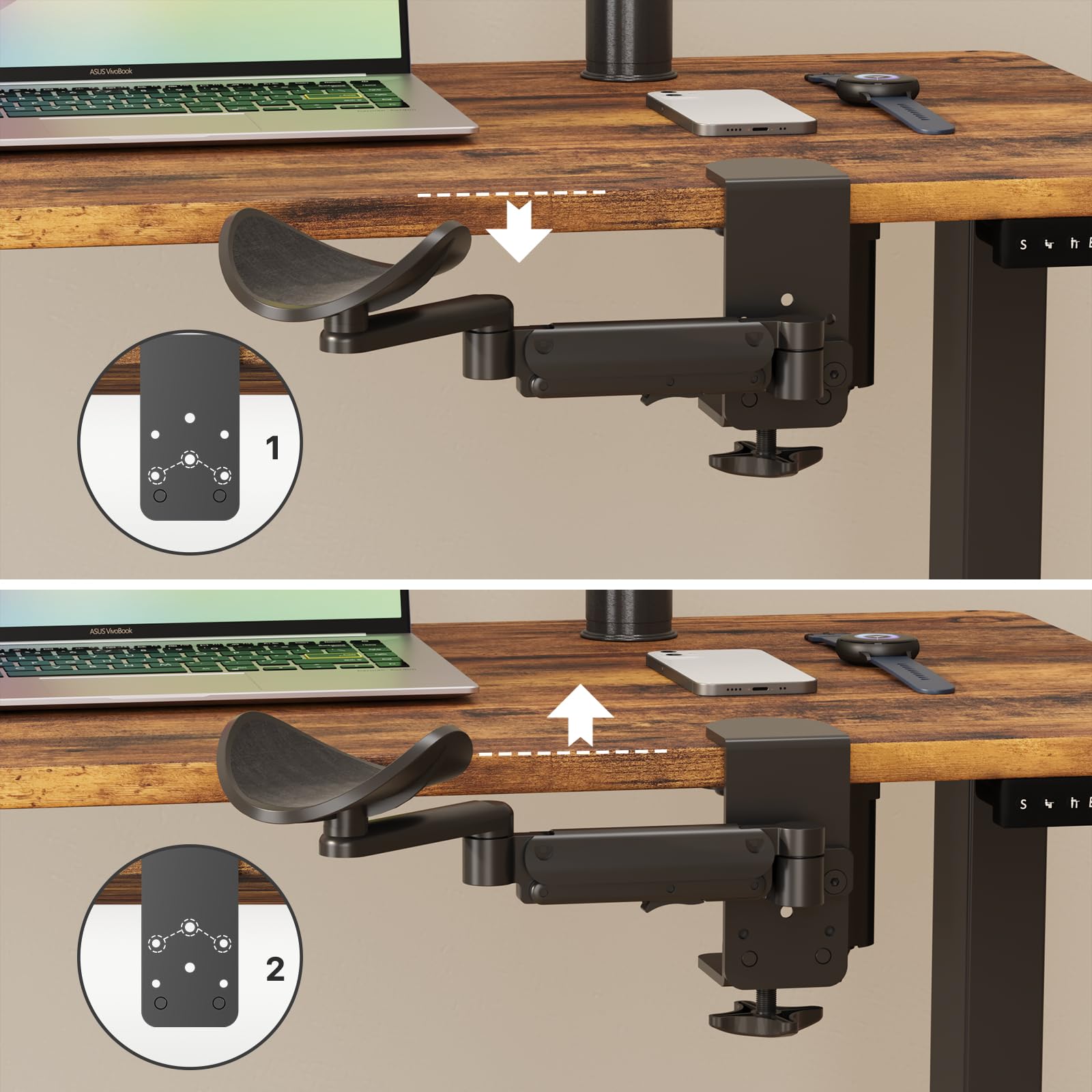 JOY worker Clamp-on Adjustable Armrest for Desk