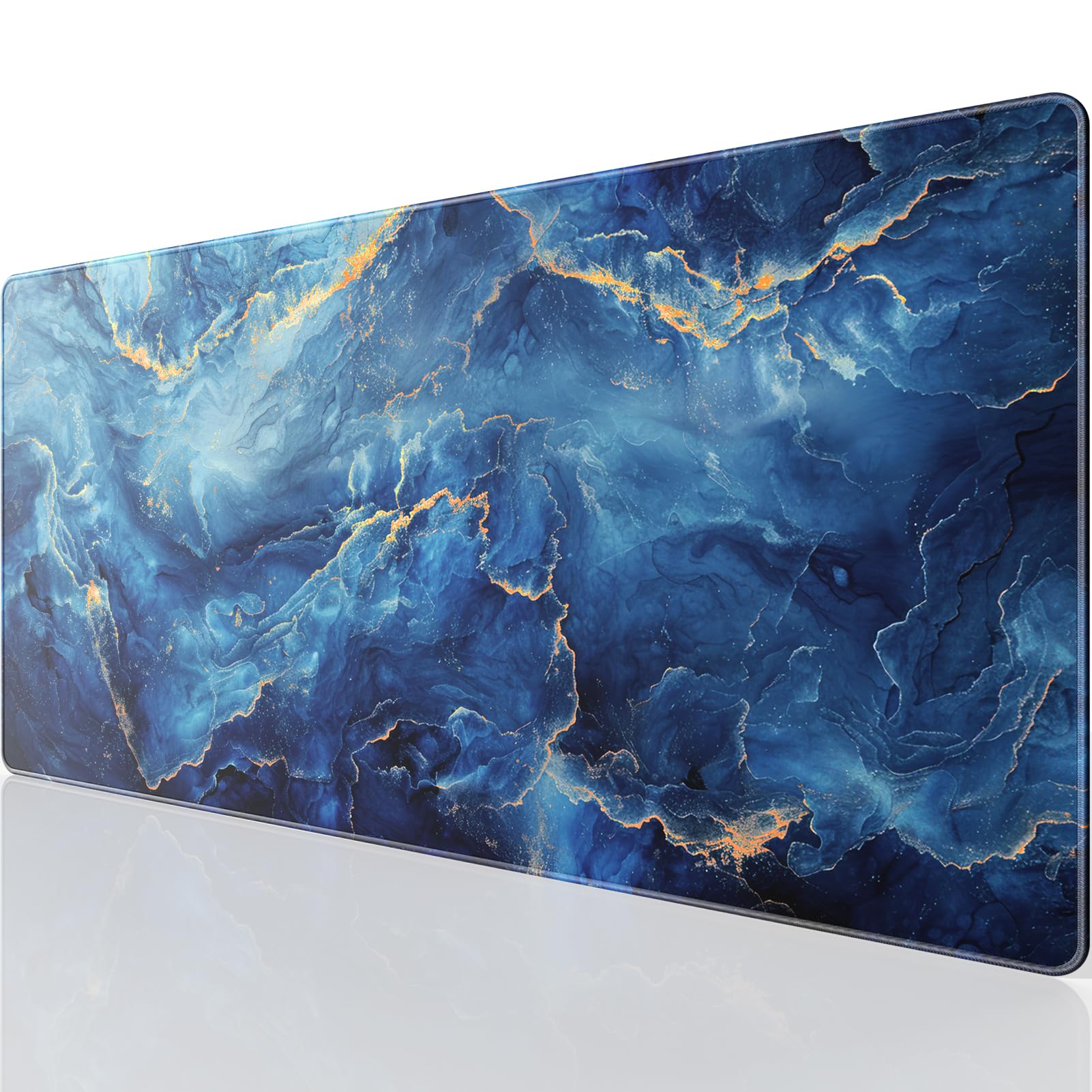 KTRIO Large Gaming Mouse Pad with Superior Micro-Weave Cloth, Extended Desk Mousepad with Stitched Edges, Non-Slip Base, Water Resist Keyboard Pad for Gamer, Office & Home