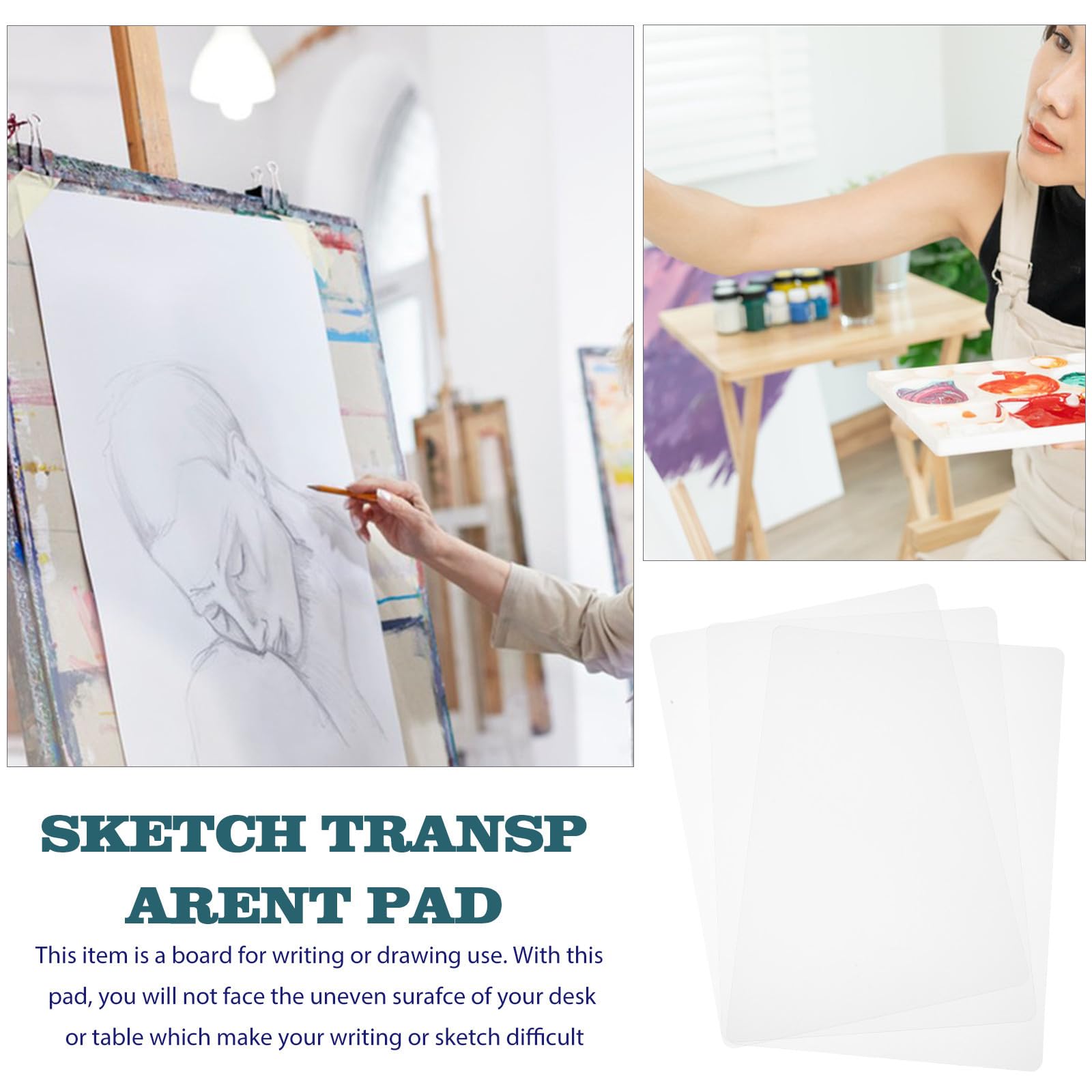HOMOCONO 3-Piece Anti-Slip Plastic Writing Mat Set