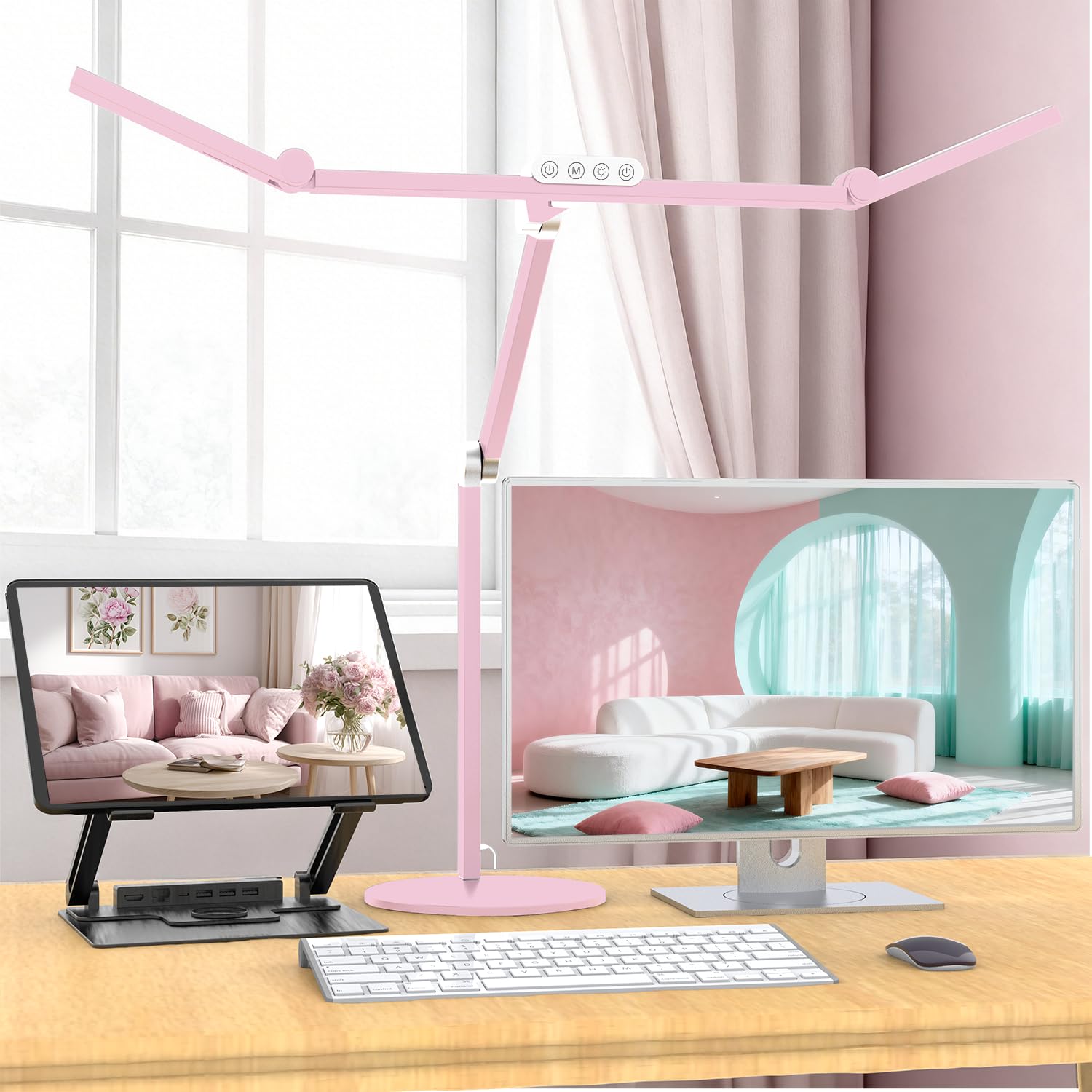 Micomlan LED Desk Lamp with Base for Office Workspaces
