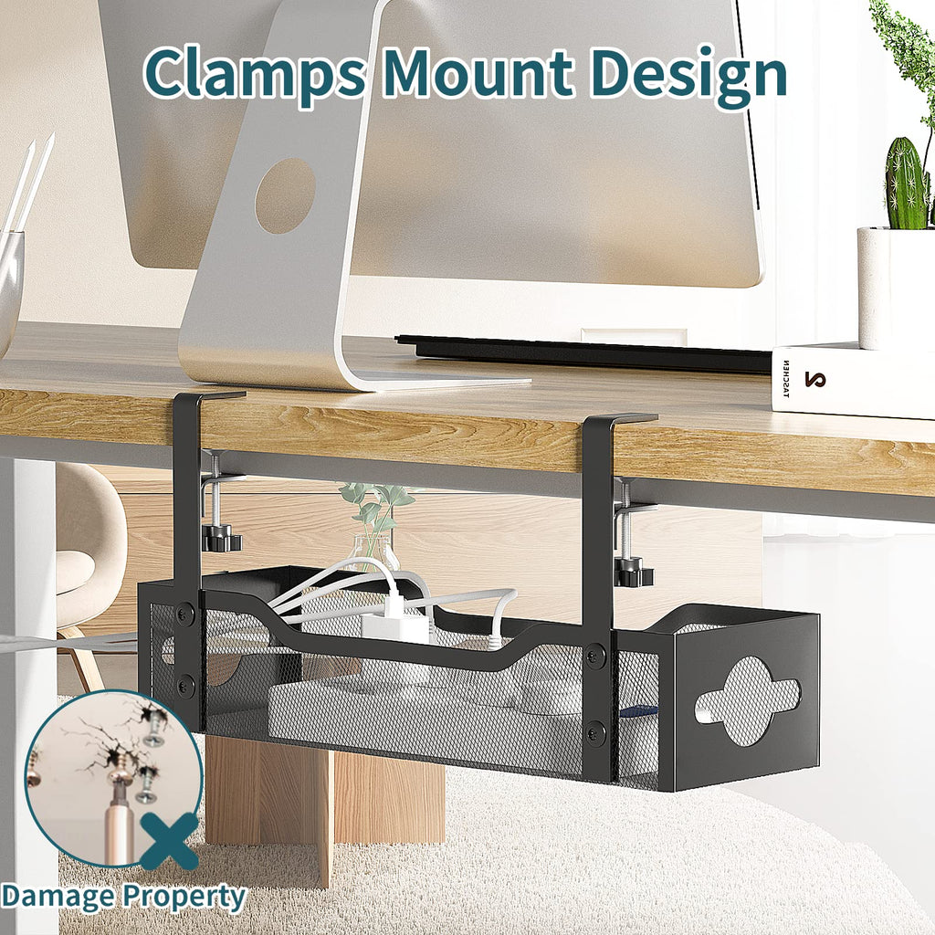 Under-Desk Cable Management Tray for Organized Workspaces