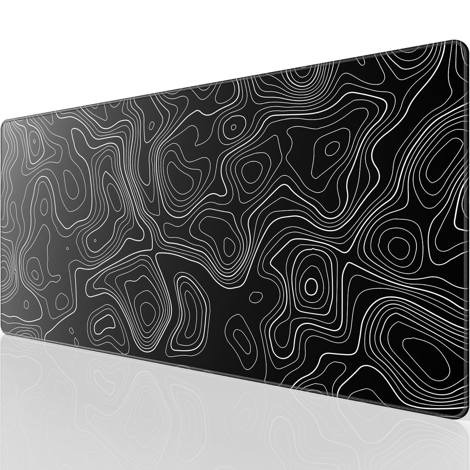 KTRIO Large Gaming Mouse Pad with Superior Micro-Weave Cloth, Extended Desk Mousepad with Stitched Edges, Non-Slip Base, Water Resist Keyboard Pad for Gamer, Office & Home