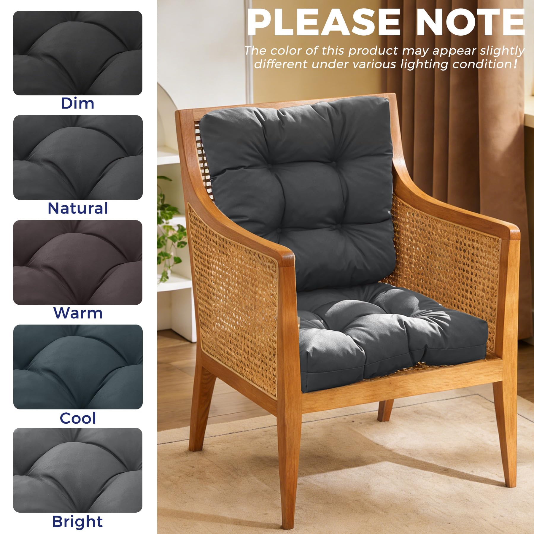 IASEAHK Outdoor Tufted Chair Cushions