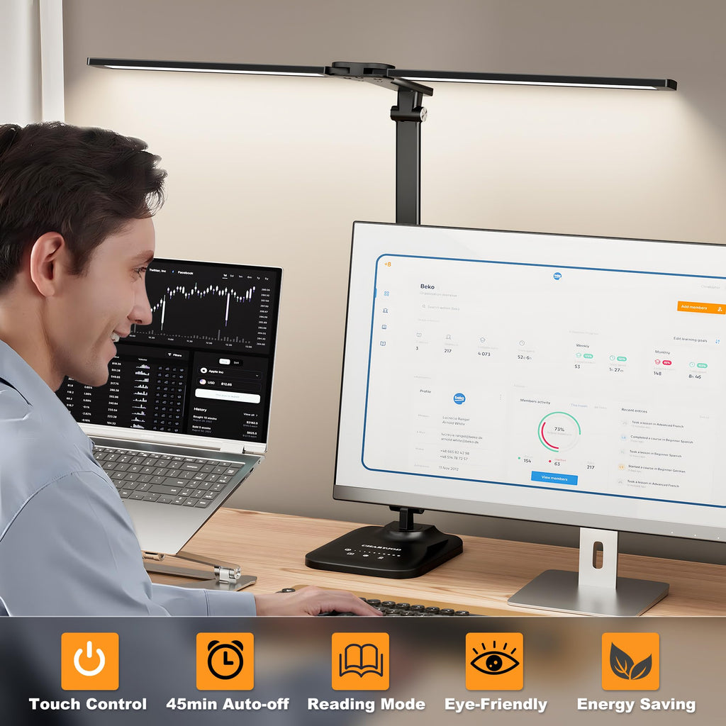 CHARYJOD LED Desk Lamp for Home and Office Workspaces