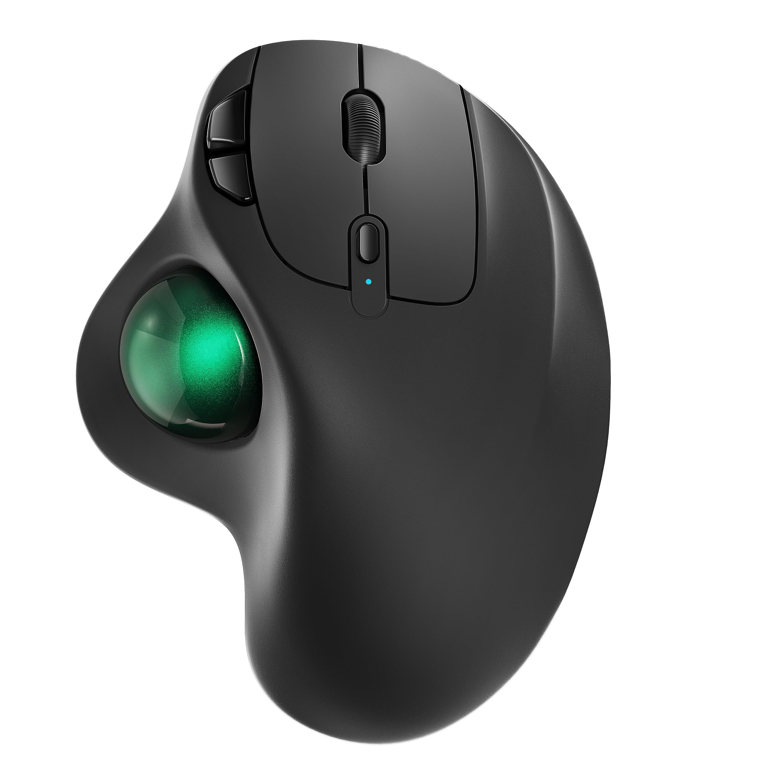 Nulea M501 Wireless Trackball Mouse, Rechargeable Ergonomic, Easy Thumb Control, Precise & Smooth Tracking, 3 Device Connection (Bluetooth or USB Receiver), Compatible for PC, Laptop, Mac