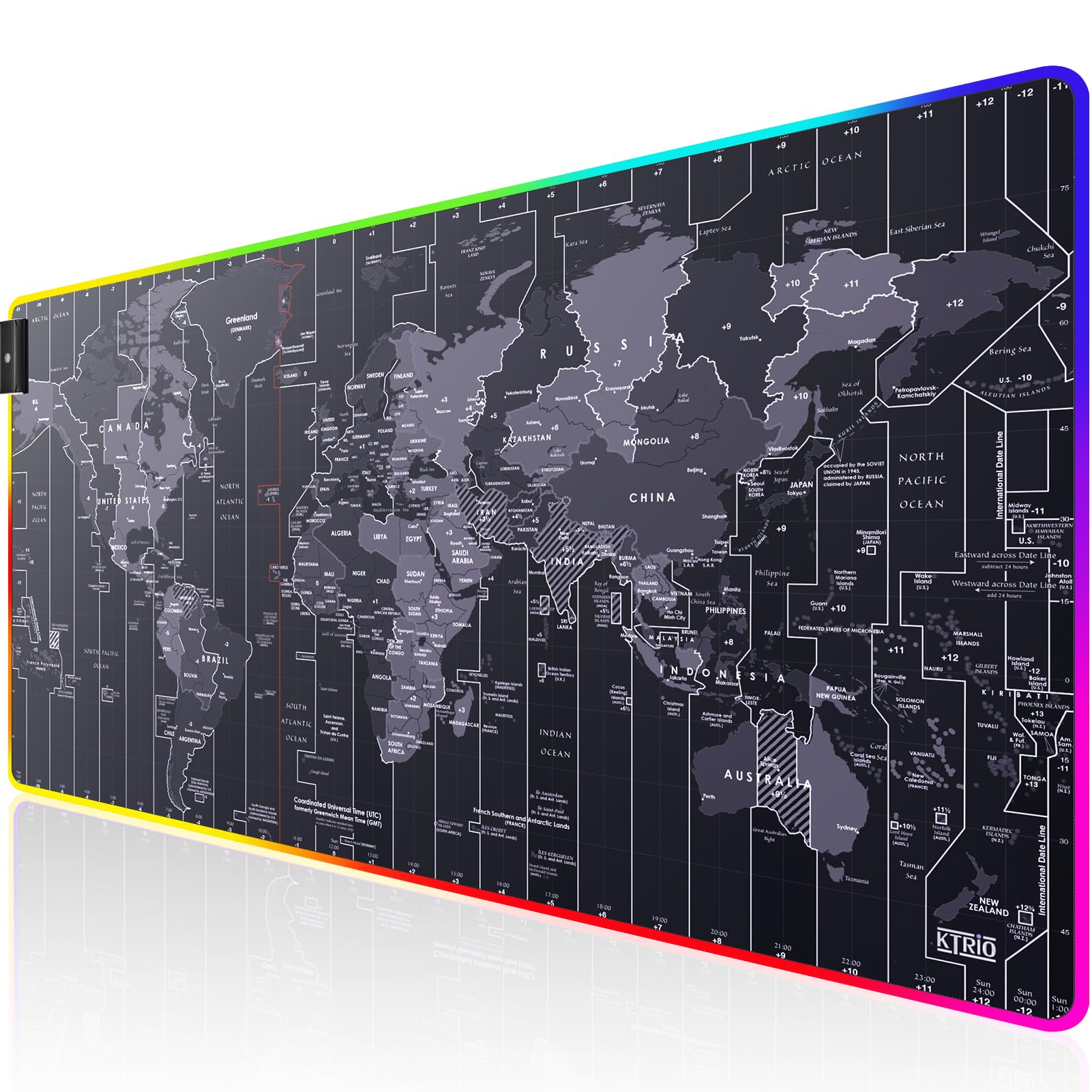 KTRIO Large Gaming Mouse Pad with Superior Micro-Weave Cloth, Extended Desk Mousepad with Stitched Edges, Non-Slip Base, Water Resist Keyboard Pad for Gamer, Office & Home