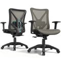 Ergonomic Office Chair, Mesh Computer Desk Chairs with BIFMA X5.1 Certified, Adjustable Lumbar Support, 3D Arm, Tilt Back, Wide Seat, Comfy Swivel Work Task Chair for Company and Home